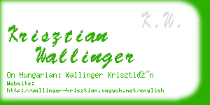 krisztian wallinger business card